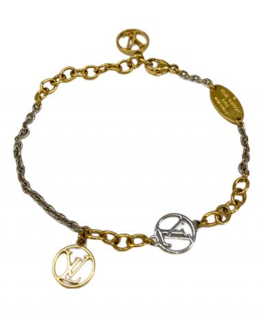 Louis Vuitton チャーム ブレスレット ゴールド 中古・古着通販】LOUIS VUITTON (ルイ ヴィトン) ロゴマニア チェーン