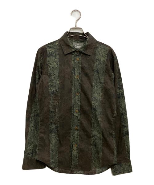 Vivienne Westwood man（ヴィヴィアン ウェストウッド マン）Vivienne Westwood man (ヴィヴィアン ウェストウッド マン) 長袖シャツ ブラウン×グレー サイズ:L(44)の古着・服飾アイテム