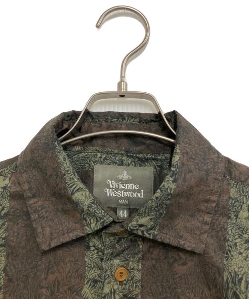 Vivienne Westwood man（ヴィヴィアン ウェストウッド マン）Vivienne Westwood man (ヴィヴィアン ウェストウッド マン) 長袖シャツ ブラウン×グレー サイズ:L(44)の古着・服飾アイテム