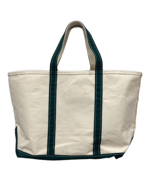 L.L.Bean（エルエルビーン）L.L.Bean (エルエルビーン) キャンバストートバッグ アイボリー×グリーンの古着・服飾アイテム