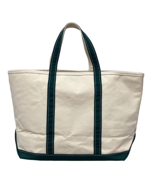 L.L.Bean（エルエルビーン）L.L.Bean (エルエルビーン) キャンバストートバッグ アイボリー×グリーンの古着・服飾アイテム
