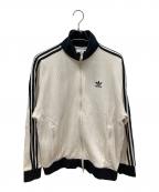 adidasアディダス）の古着「ワッフル トラックジャケット」｜ベージュ×ブラック