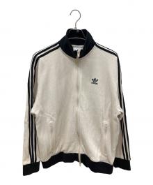 adidas（アディダス）の古着「ワッフル トラックジャケット」｜ベージュ×ブラック