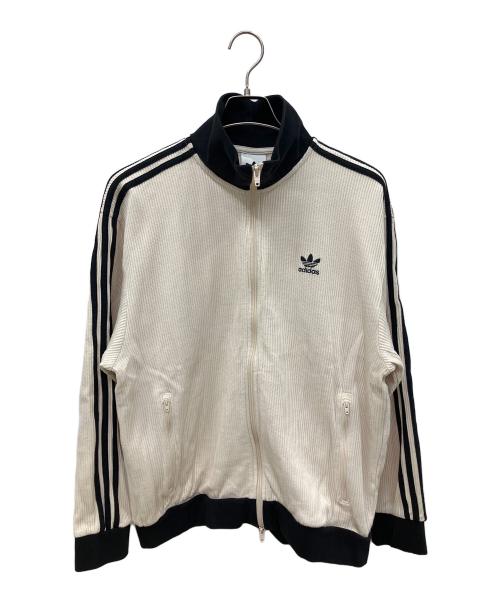 adidas（アディダス）adidas (アディダス) ワッフル トラックジャケット ベージュ×ブラック サイズ:XLの古着・服飾アイテム