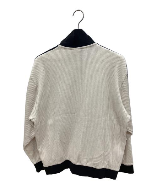 adidas（アディダス）adidas (アディダス) ワッフル トラックジャケット ベージュ×ブラック サイズ:XLの古着・服飾アイテム