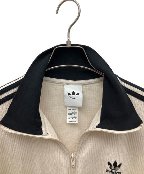adidas（アディダス）adidas (アディダス) ワッフル トラックジャケット ベージュ×ブラック サイズ:XLの古着・服飾アイテム