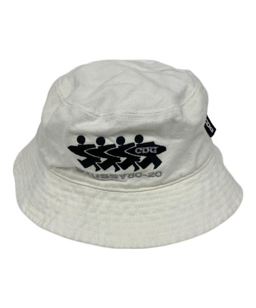 stussy（ステューシー）stussy (ステューシー) CDG (シーディージー) ハット ホワイトの古着・服飾アイテム