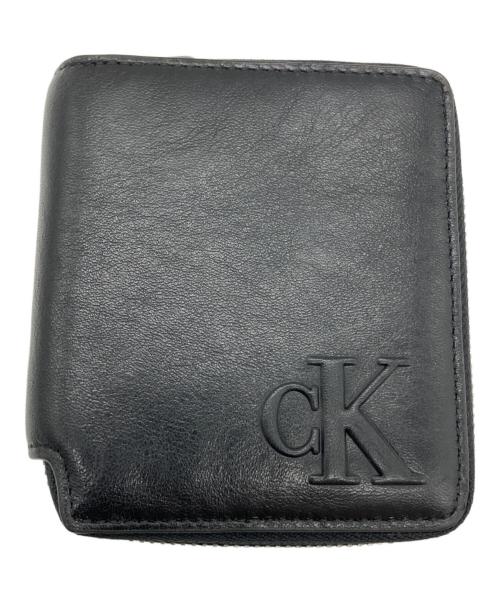 Calvin Klein（カルバンクライン）Calvin Klein (カルバンクライン) ラウンドファスナー財布 ブラックの古着・服飾アイテム
