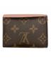 LOUIS VUITTON (ルイ ヴィトン) 3つ折り財布 ブラウン×ピンク：22000円
