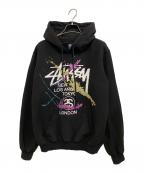 stussyステューシー）の古着「パーカー」｜ブラック