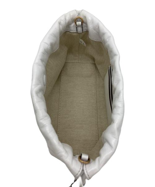 TORY BURCH（トリーバーチ）TORY BURCH (トリーバーチ) Willa Glazed Drawstring Bag ホワイトの古着・服飾アイテム