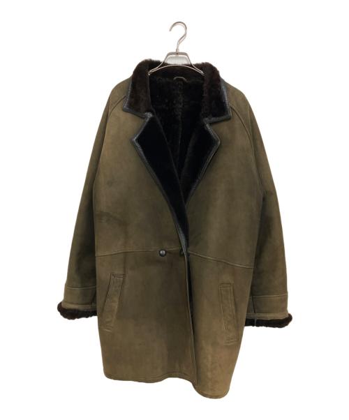EMBA（エンバ）EMBA (エンバ) ムートンコート オリーブ×ダークブラウン サイズ:Mの古着・服飾アイテム