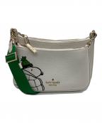 Kate Spade×PEANUTSケイトスペード×ピーナッツ）の古着「スモール クロスボディ」｜ホワイト×グリーン