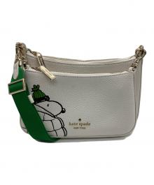 Kate Spade×PEANUTS（ケイトスペード×ピーナッツ）の古着「スモール クロスボディ」｜ホワイト×グリーン