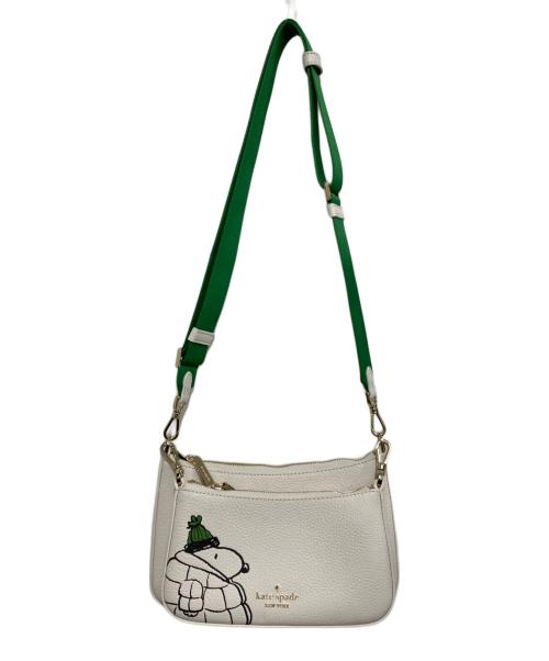 Kate Spade（ケイトスペード）Kate Spade (ケイトスペード) PEANUTS (ピーナッツ) スモール クロスボディ ホワイト×グリーンの古着・服飾アイテム