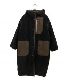 JEAN NERET（ジャン ヌレ）の古着「リバーシブルボアコート」｜ブラック×ブラウン