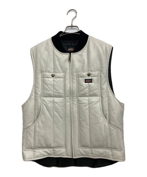 Dickies（ディッキーズ）Dickies (ディッキーズ) SUPREME (シュプリーム) 23AW Leather Work Vest ホワイト×ブラック サイズ:Mの古着・服飾アイテム