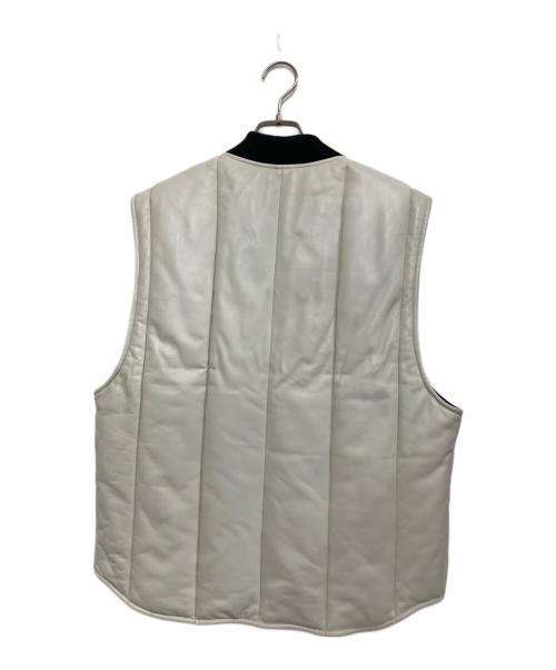 Dickies（ディッキーズ）Dickies (ディッキーズ) SUPREME (シュプリーム) 23AW Leather Work Vest ホワイト×ブラック サイズ:Mの古着・服飾アイテム