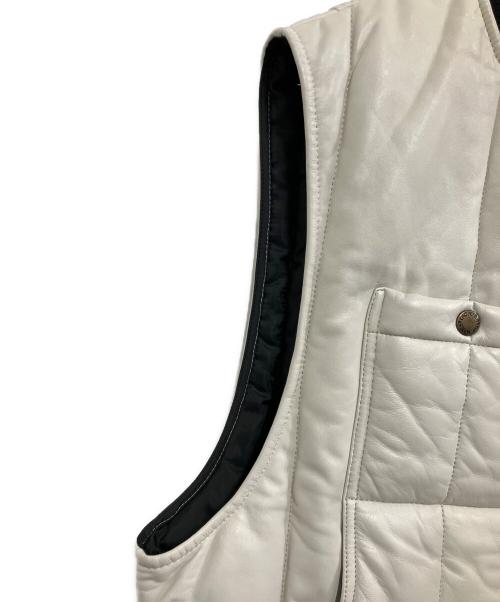 Dickies（ディッキーズ）Dickies (ディッキーズ) SUPREME (シュプリーム) 23AW Leather Work Vest ホワイト×ブラック サイズ:Mの古着・服飾アイテム