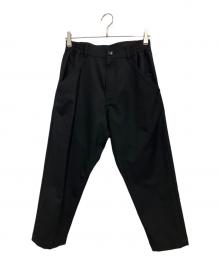COMME des GARCONS HOMME DEUX（コムデギャルソン オム ドゥ）の古着「ウールギャバジンウエストギャザーパンツ」｜ブラック