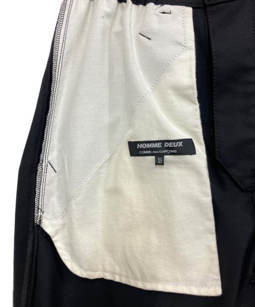 COMME des GARCONS HOMME DEUX（コムデギャルソン オム ドゥ）COMME des GARCONS HOMME DEUX (コムデギャルソン オム ドゥ) ウールギャバジンウエストギャザーパンツ ブラック サイズ:XSの古着・服飾アイテム
