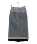 JSELFジゼルフ）の古着「Sheer Layered Skirt」｜ブラック/スカイブルー