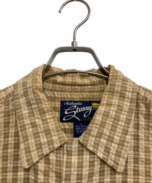 stussy（ステューシー）stussy (ステューシー) 90s半袖シャツ ベージュ サイズ:Lの古着・服飾アイテム