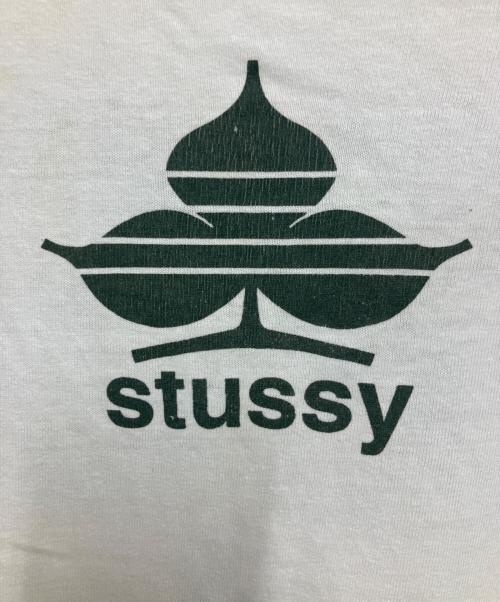 stussy（ステューシー）stussy (ステューシー) 90s長袖Tシャツ ホワイト×グリーン サイズ:Mの古着・服飾アイテム