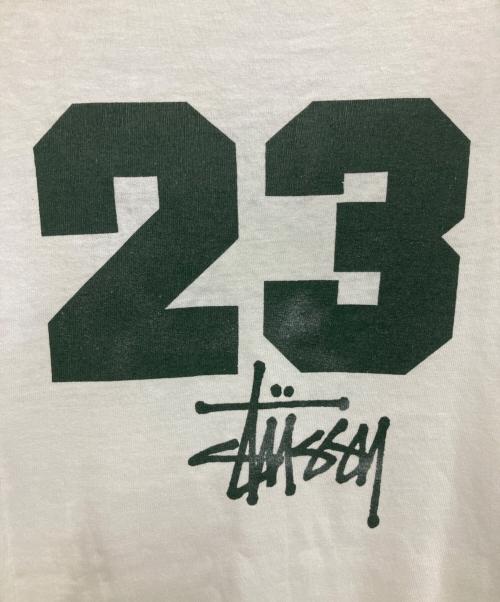 stussy（ステューシー）stussy (ステューシー) 90s長袖Tシャツ ホワイト×グリーン サイズ:Mの古着・服飾アイテム