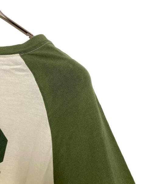 stussy（ステューシー）stussy (ステューシー) 90s長袖Tシャツ ホワイト×グリーン サイズ:Mの古着・服飾アイテム