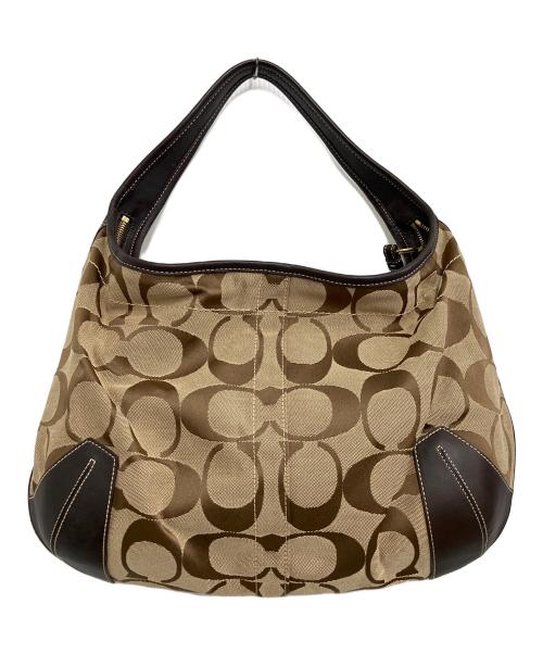 COACH（コーチ）COACH (コーチ) ワンショルダーバッグ ベージュ×ブラウンの古着・服飾アイテム