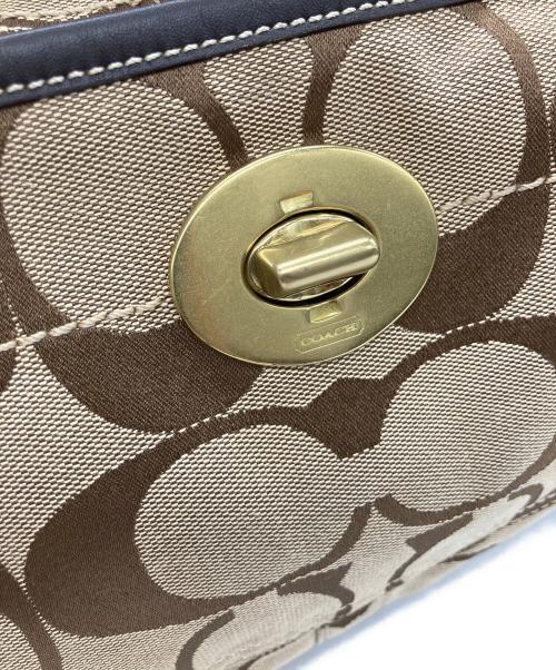 COACH（コーチ）COACH (コーチ) ワンショルダーバッグ ベージュ×ブラウンの古着・服飾アイテム