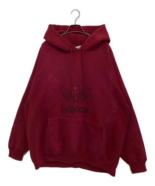 adidas（アディダス）adidas (アディダス) 80sロゴフーディー レッド サイズ:Lの古着・服飾アイテム