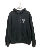 stussyステューシー）の古着「プルオーバーパーカー」｜ブラック