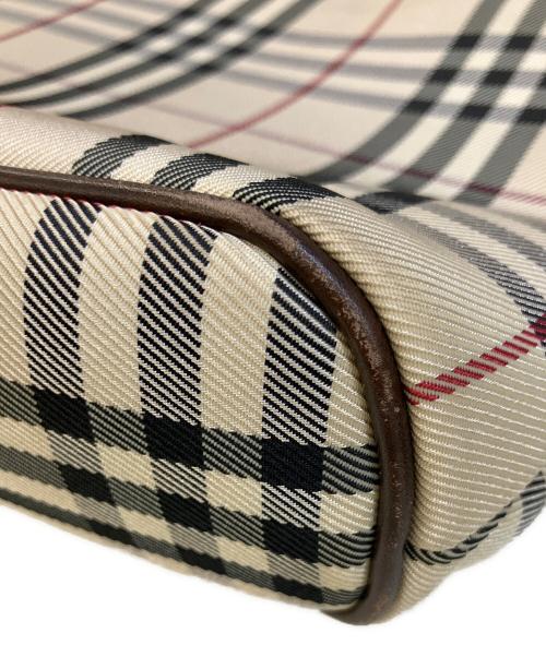 BURBERRY（バーバリー）BURBERRY (バーバリー) ノカチェックレザーハンドバッグ アイボリー×ブラウンの古着・服飾アイテム