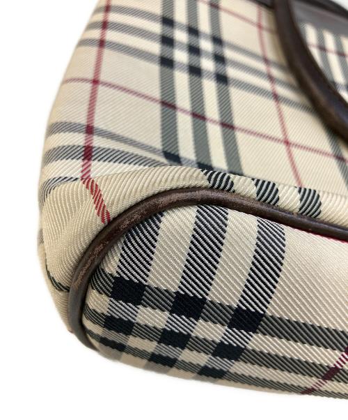 BURBERRY（バーバリー）BURBERRY (バーバリー) ノカチェックレザーハンドバッグ アイボリー×ブラウンの古着・服飾アイテム