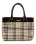 BURBERRY（バーバリー）の古着「ノカチェックレザーハンドバッグ」｜アイボリー×ブラウン