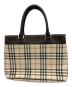 BURBERRY (バーバリー) ノカチェックレザーハンドバッグ アイボリー×ブラウン：12000円
