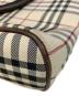 中古・古着 BURBERRY (バーバリー) ノカチェックレザーハンドバッグ アイボリー×ブラウン：12000円