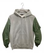 COMME des GARCONS HOMMEコムデギャルソン オム）の古着「MA-1 SLEEVE PARKA」｜グリーン×グレー
