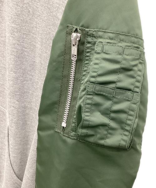 COMME des GARCONS HOMME（コムデギャルソン オム）COMME des GARCONS HOMME (コムデギャルソン オム) MA-1 SLEEVE PARKA グリーン×グレー サイズ:Sの古着・服飾アイテム