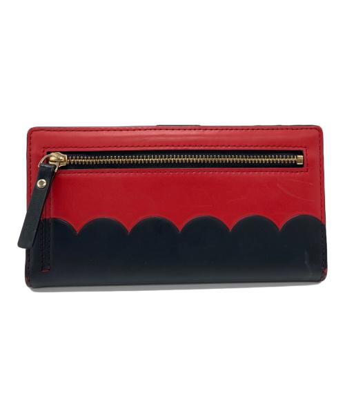 Kate Spade（ケイトスペード）Kate Spade (ケイトスペード) 2つ折り長財布 レッド×ブラックの古着・服飾アイテム