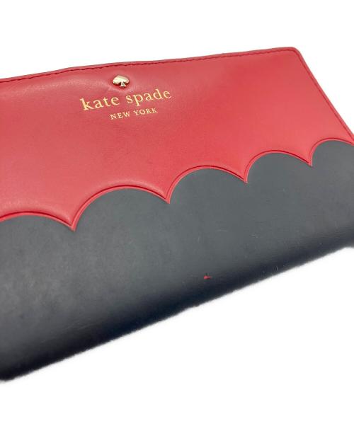 Kate Spade（ケイトスペード）Kate Spade (ケイトスペード) 2つ折り長財布 レッド×ブラックの古着・服飾アイテム