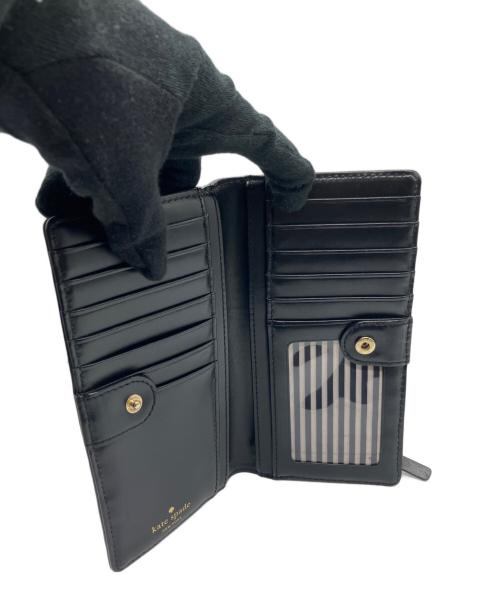 Kate Spade（ケイトスペード）Kate Spade (ケイトスペード) 2つ折り長財布 レッド×ブラックの古着・服飾アイテム