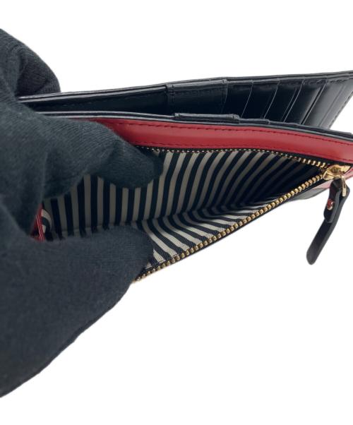 Kate Spade（ケイトスペード）Kate Spade (ケイトスペード) 2つ折り長財布 レッド×ブラックの古着・服飾アイテム