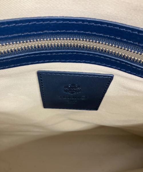 YUKINO（ユキノ）YUKINO (ユキノ) UNITED ARROWS (ユナイテッドアローズ) レザートートバッグ ブルーの古着・服飾アイテム