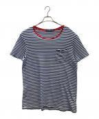 POLO RALPH LAURENポロ・ラルフローレン）の古着「ポケットTシャツ」｜ブルー×ホワイト