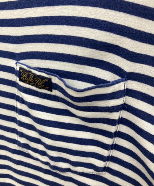 POLO RALPH LAUREN（ポロ・ラルフローレン）POLO RALPH LAUREN (ポロ・ラルフローレン) ポケットTシャツ ブルー×ホワイト サイズ:SIZE Lの古着・服飾アイテム