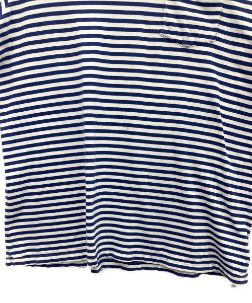 POLO RALPH LAUREN（ポロ・ラルフローレン）POLO RALPH LAUREN (ポロ・ラルフローレン) ポケットTシャツ ブルー×ホワイト サイズ:SIZE Lの古着・服飾アイテム
