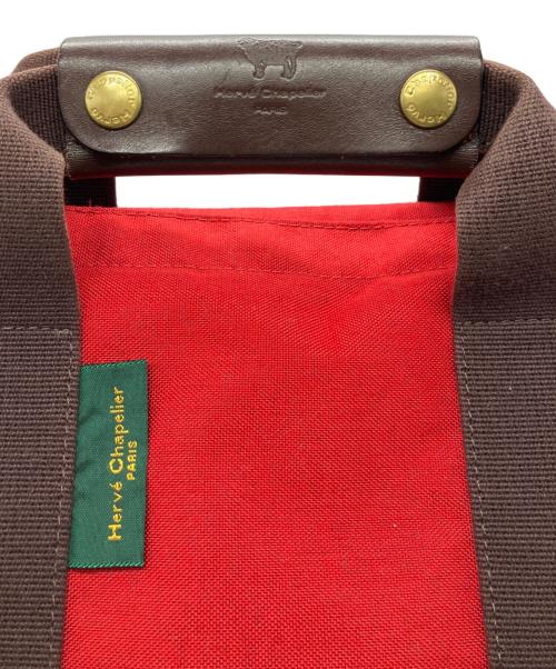 Herve Chapelier（エルベシャプリエ）Herve Chapelier (エルベシャプリエ) ハンドバッグ レッド×ブラウンの古着・服飾アイテム